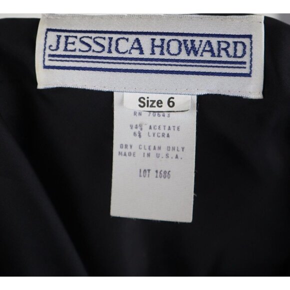 VINTAGE 90'S WOMEN'S BLACK GLITTER SHIMMER DRESS - JESSICA HOWARD - SIZE 6 - Picture 7 of 7